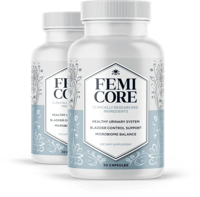 FemiCore supplement bottles, 30 capsules each, one capsule per day